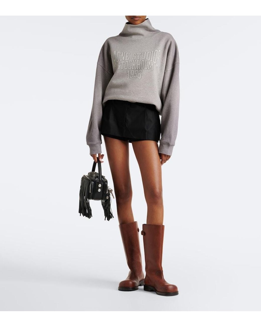 Acne Black Cotton Skort
