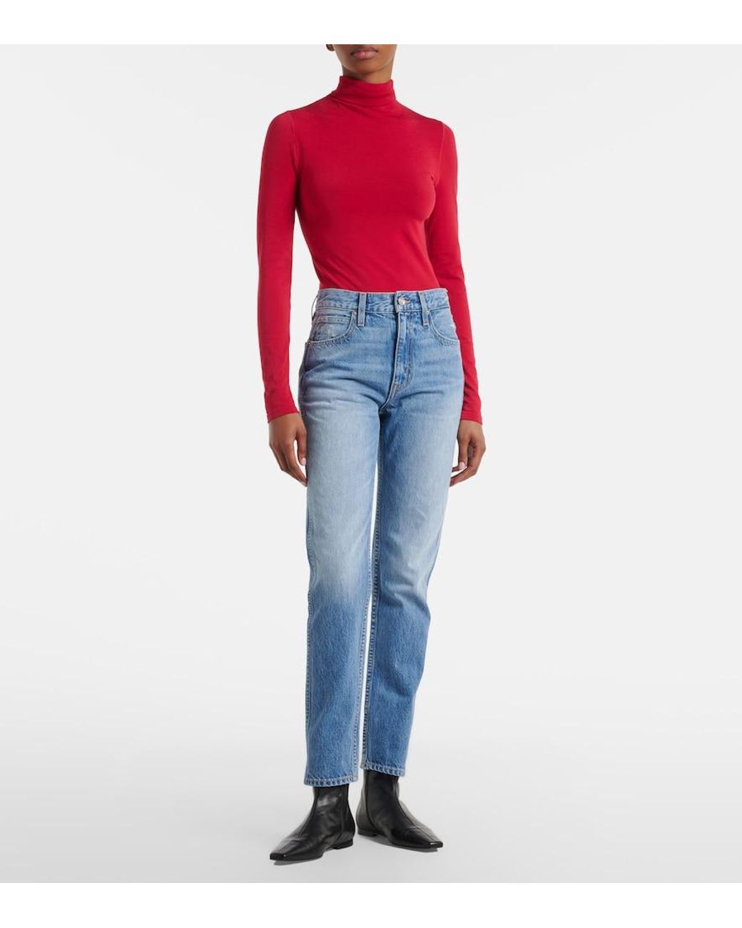 SLVRLAKE Denim Blue Virginia Straight Jeans