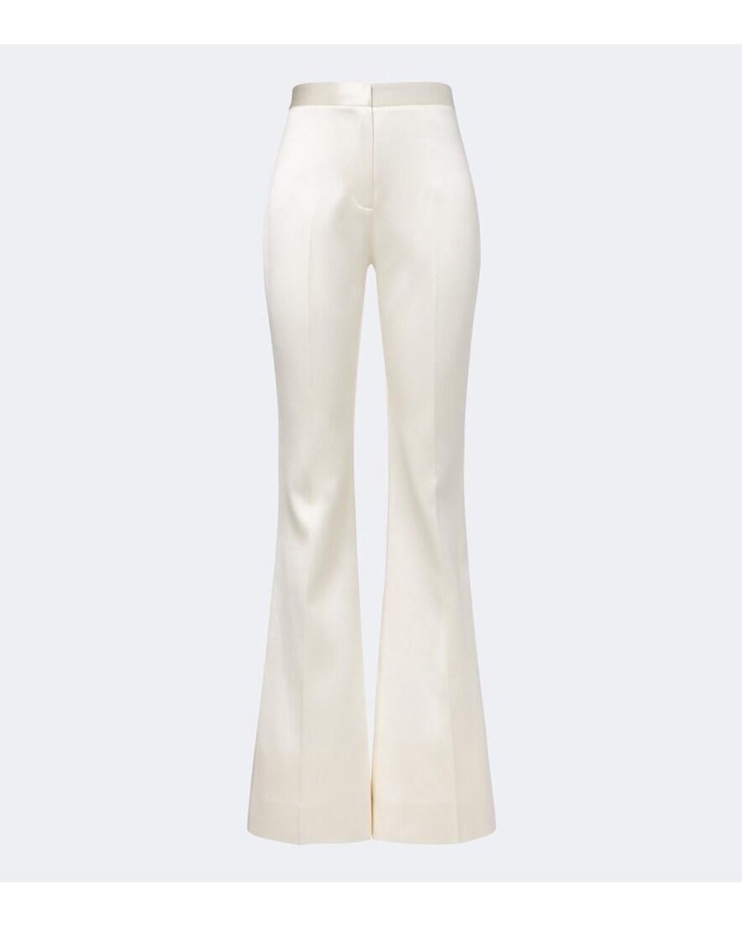 Danielle Frankel White Bridal Daulton Wool And Silk Flared Pants