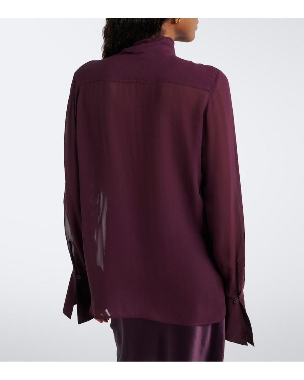 Nina Ricci Purple Silk Chiffon Blouse