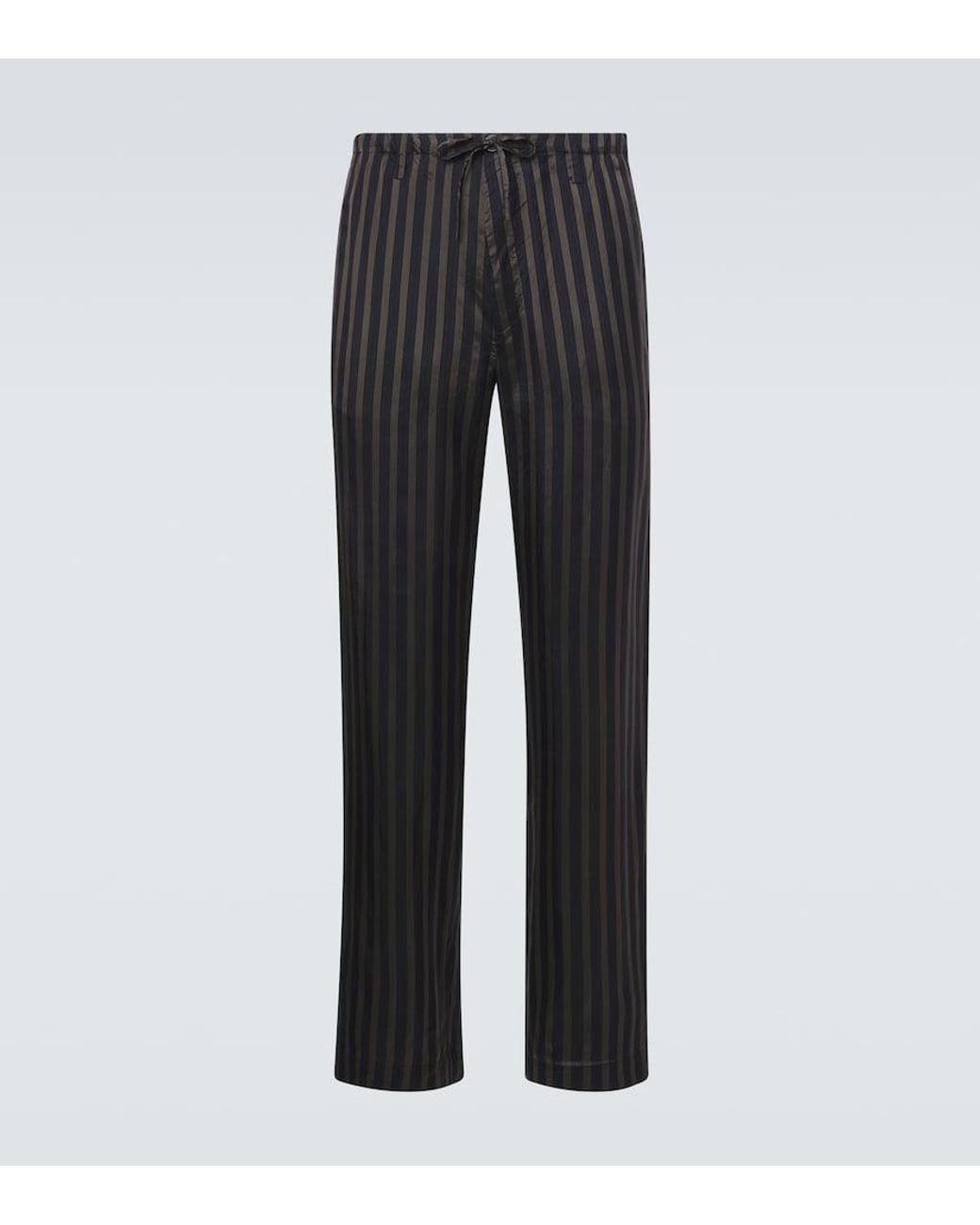 Dries Van Noten Black Mid-Rise Straight Pants for men