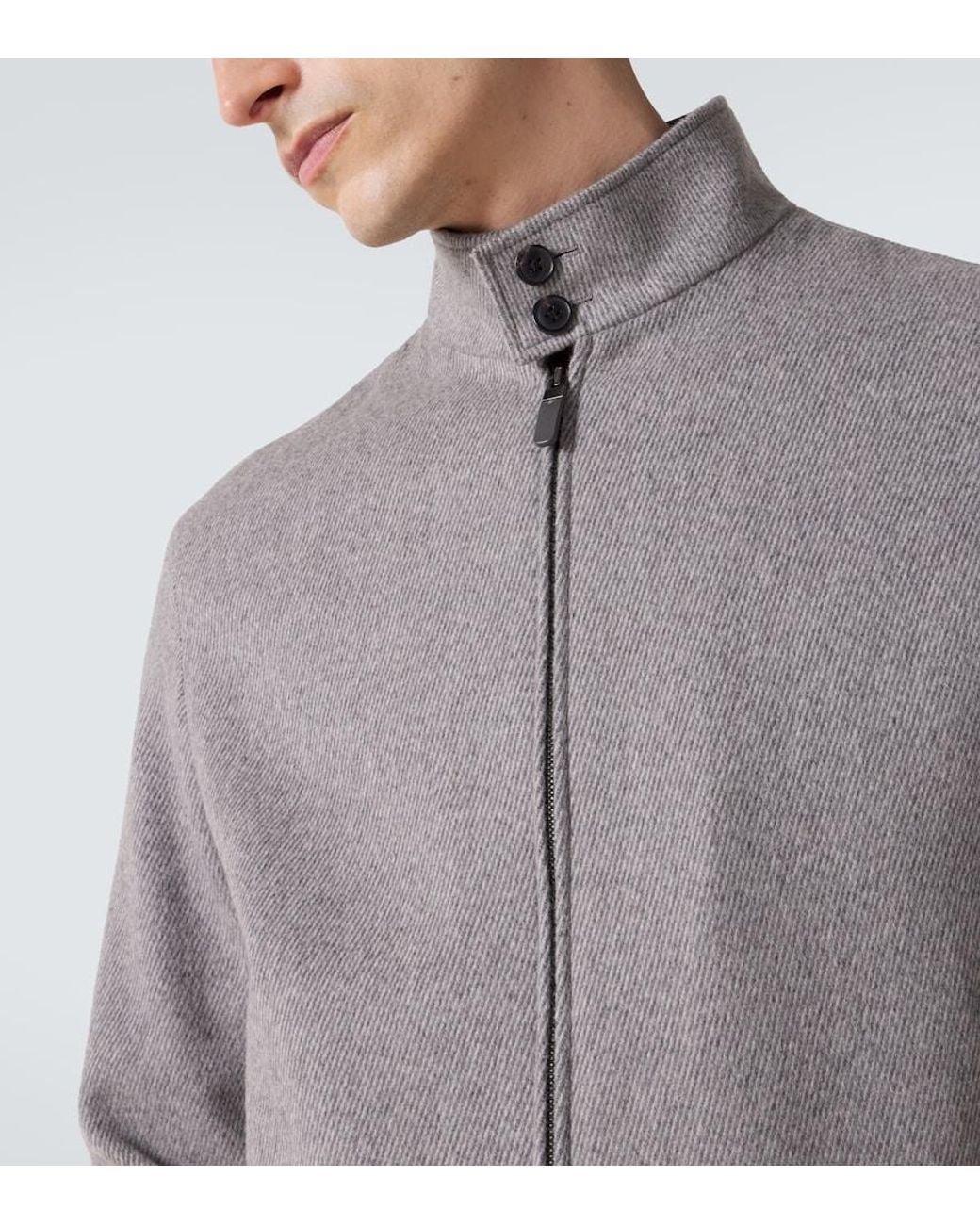 Zegna Gray Wool And Cashmere Jacket for men