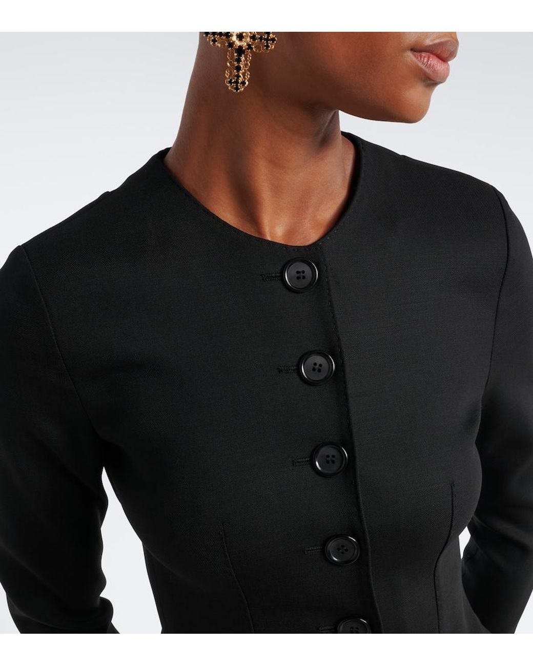 Dolce & Gabbana Black Wool-Blend Blazer
