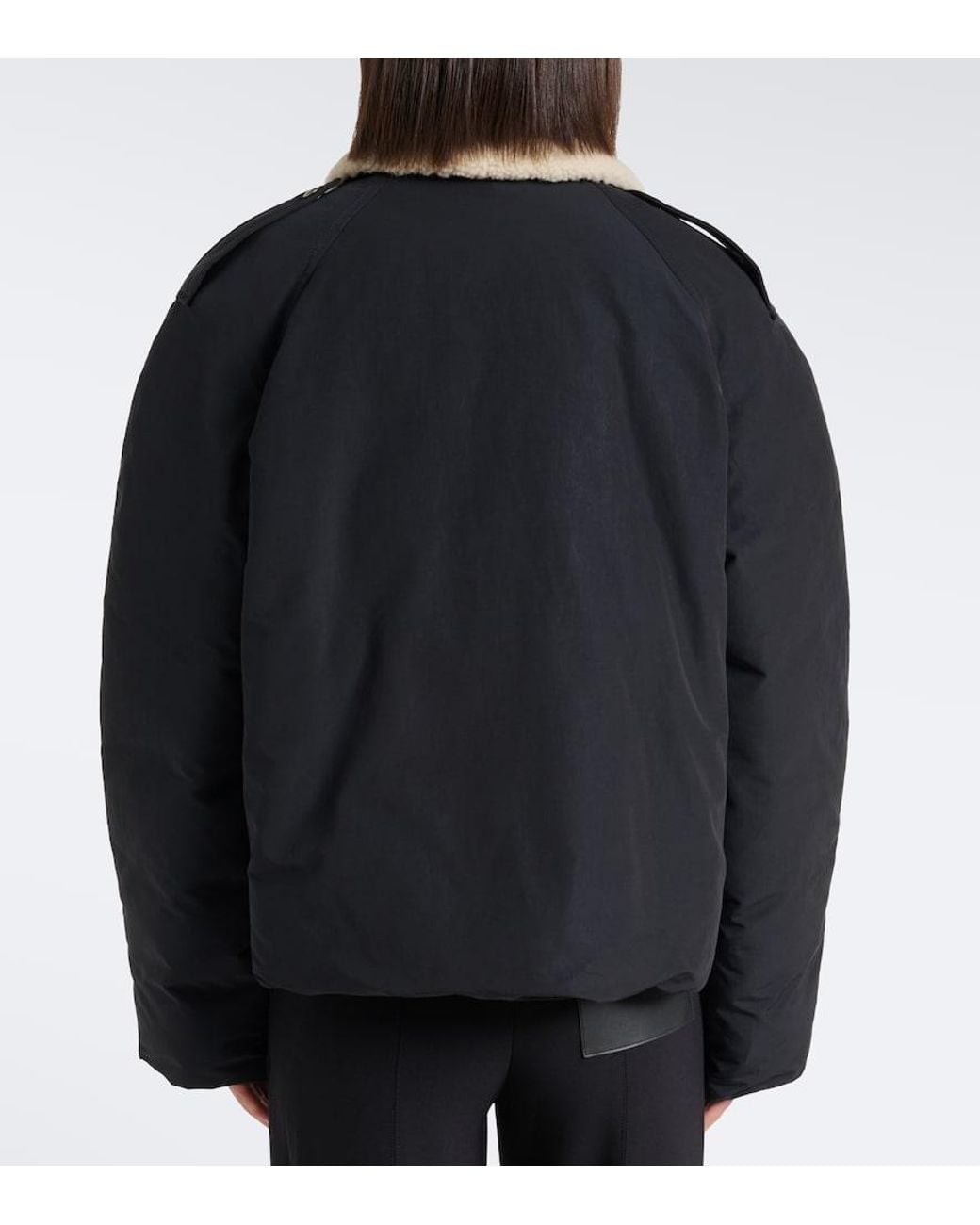 Loewe Black Padded Shearling-Trimmed Cotton-Blend Jacket