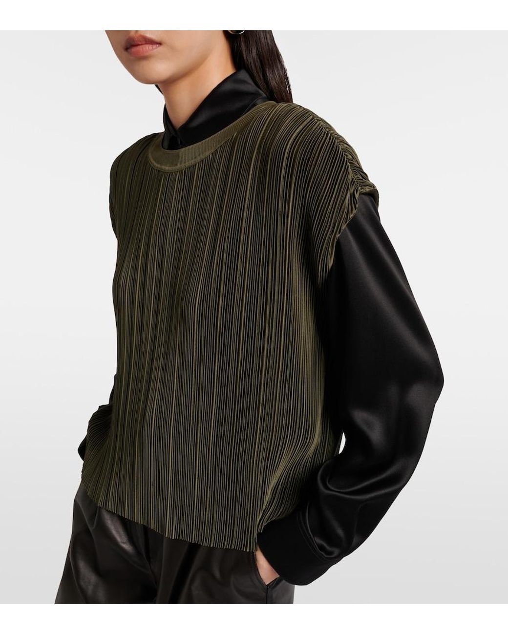 Joseph Black Cedre Plisse Satin Top