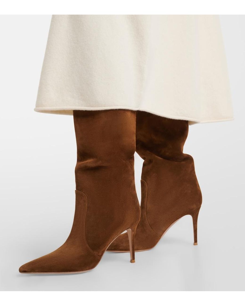 Gianvito Rossi Brown Hansen Suede Knee-High Boots