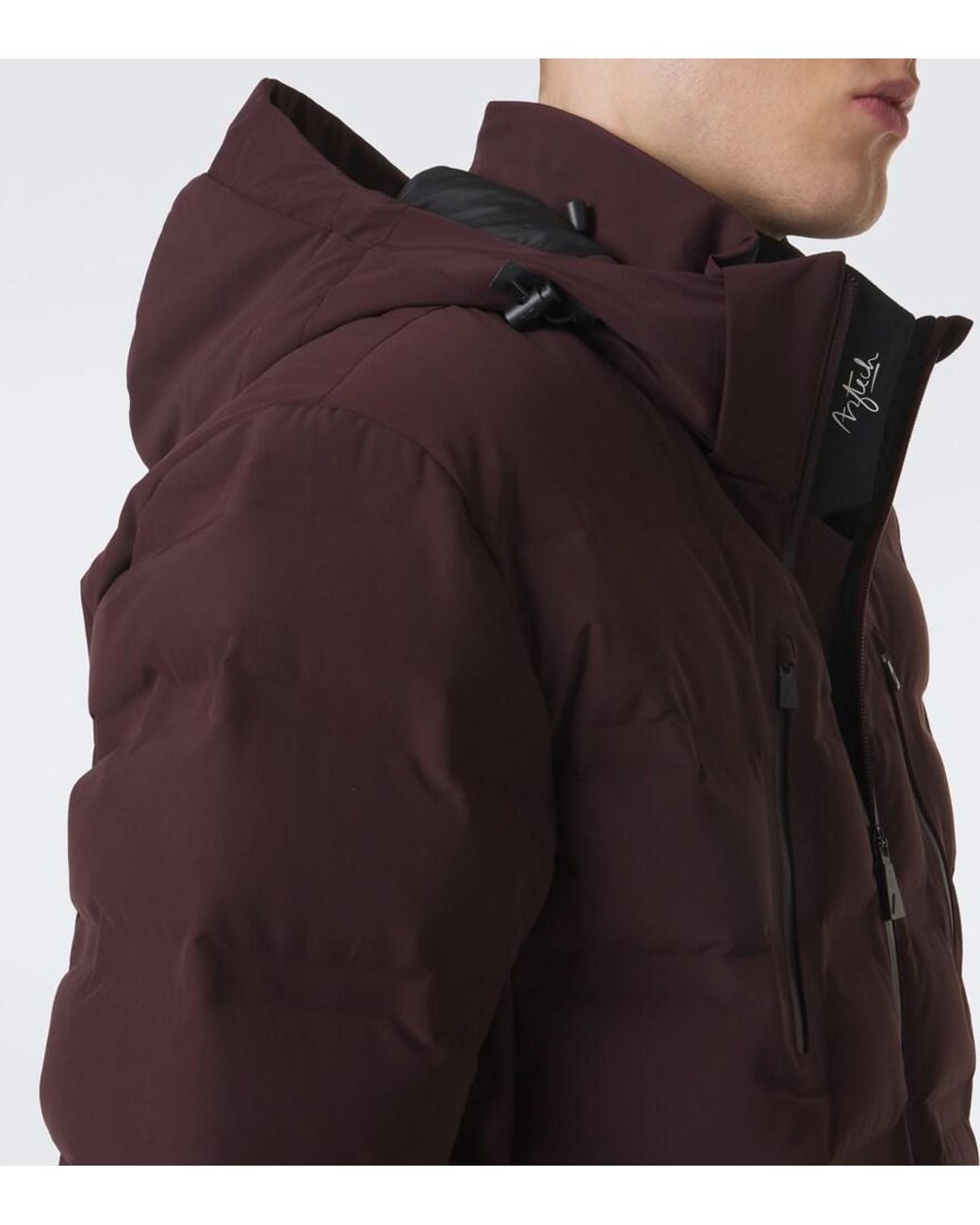 Aztech Mountain Purple Nuke Hooded Down Ski Jacket for men