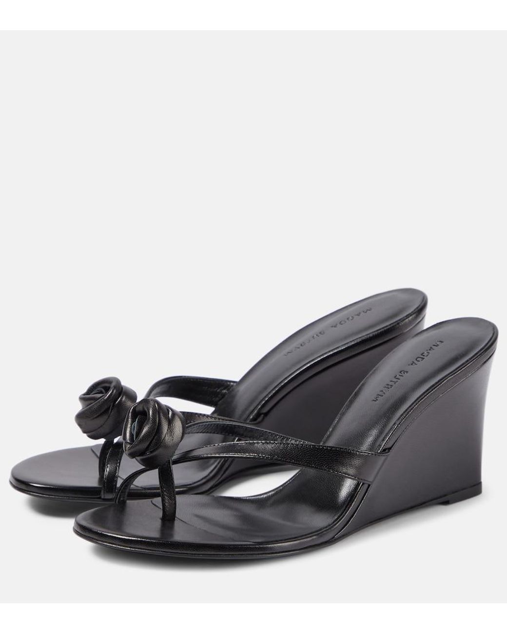 Magda Butrym Black Wedge Heeled Sandals