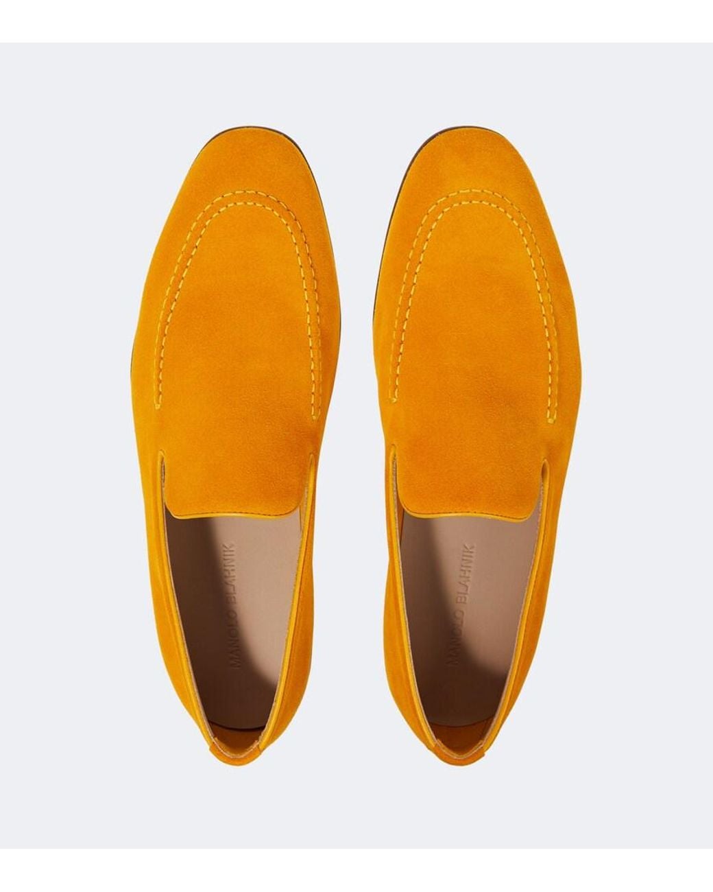 Manolo Blahnik Orange Truro Suede Loafers for men
