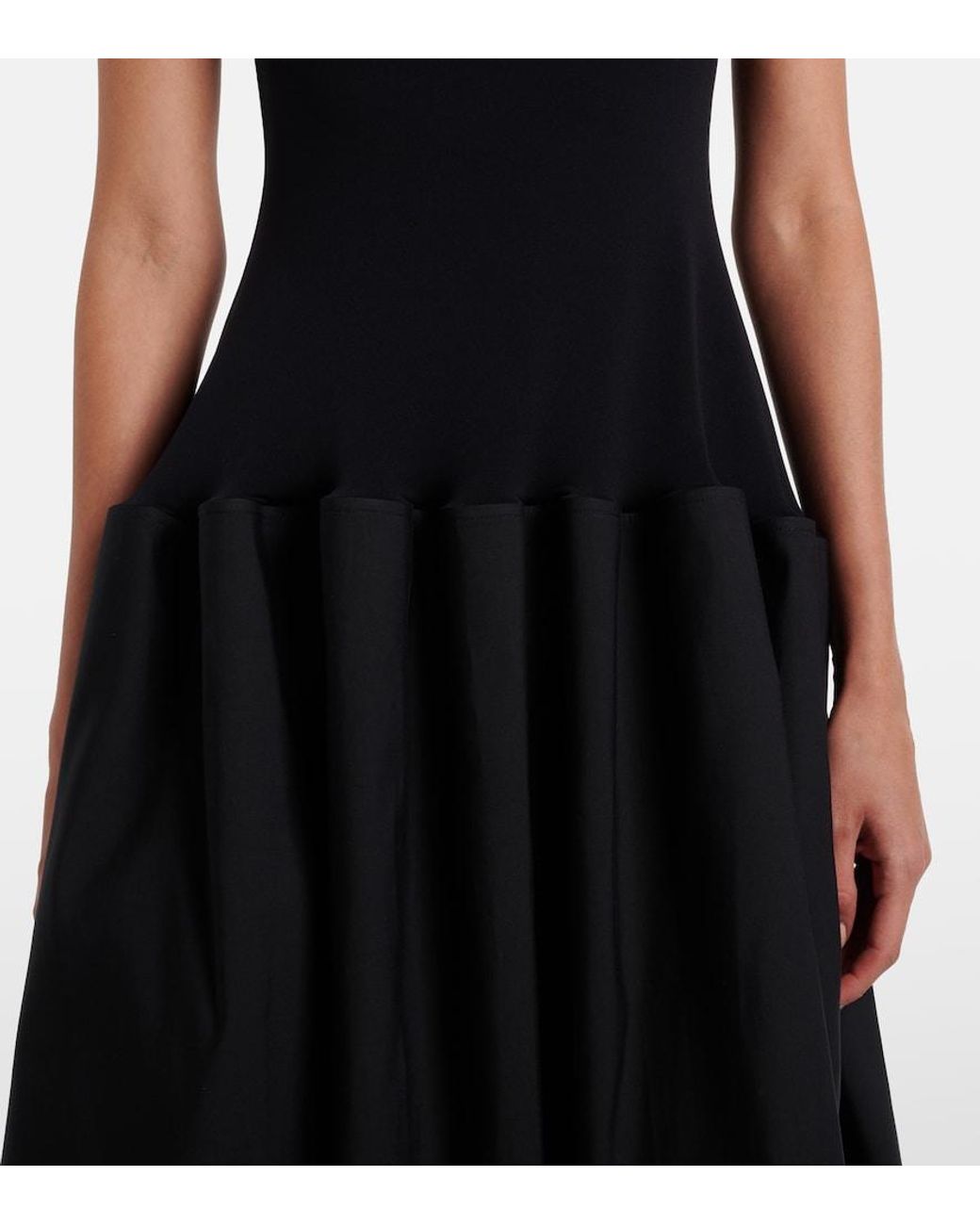 FFORME Black Marina Cotton And Silk Maxi Dress