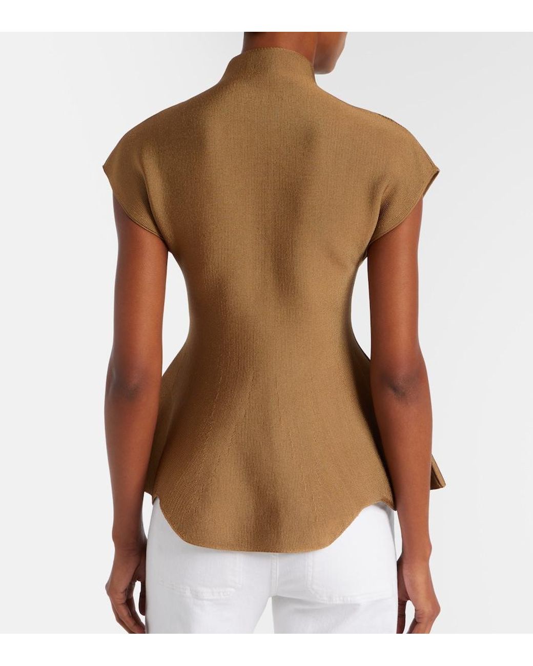 Khaite Brown Andra Knitted Top