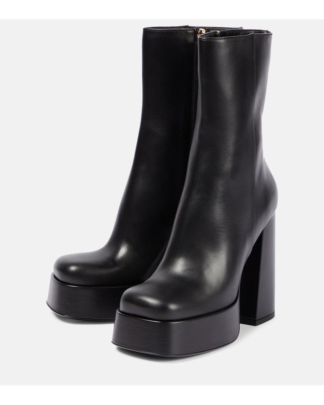 Versace Black Metallic Aevitas Platform Boots