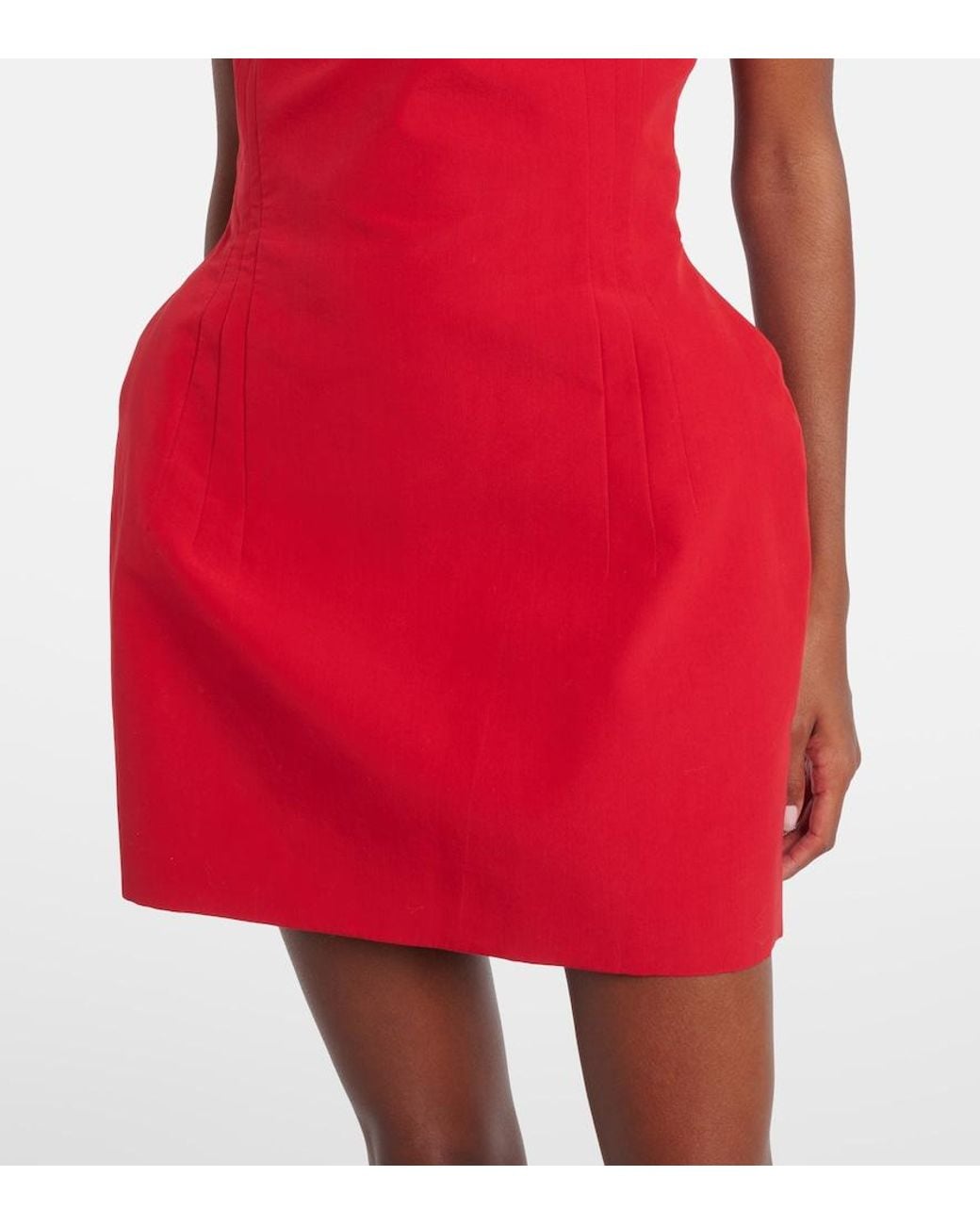 Magda Butrym Red Asymmetric Cotton-Blend Minidress