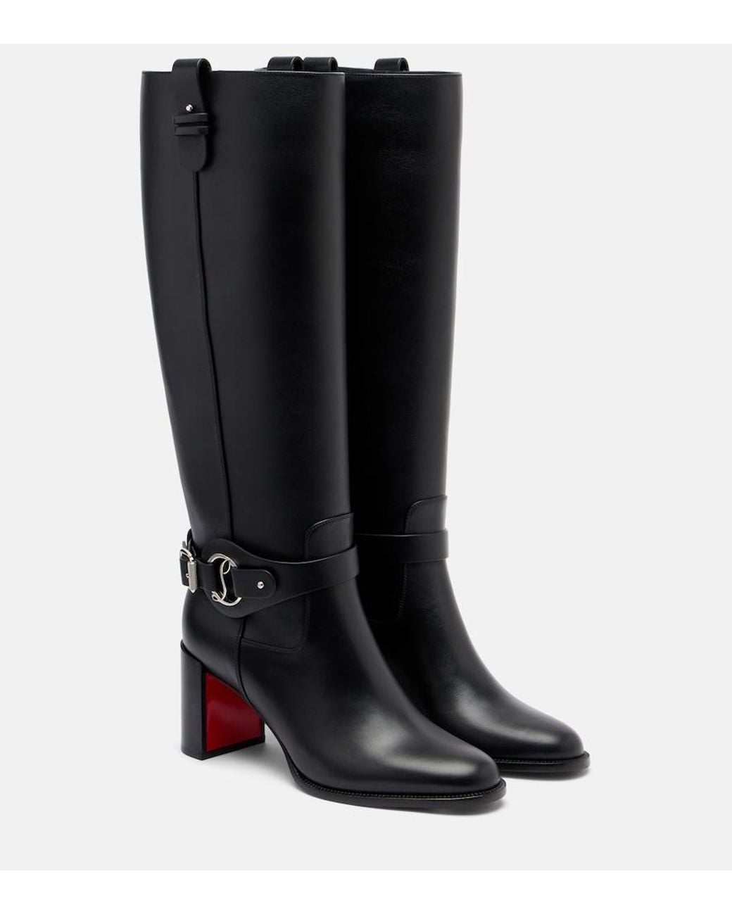 Christian Louboutin Black Dianouchette Botta 70 Leather Heeled Boots