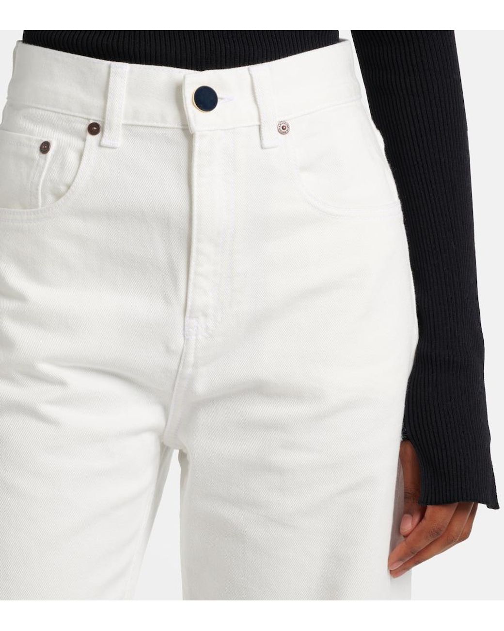 Victoria Beckham White Straight Jeans