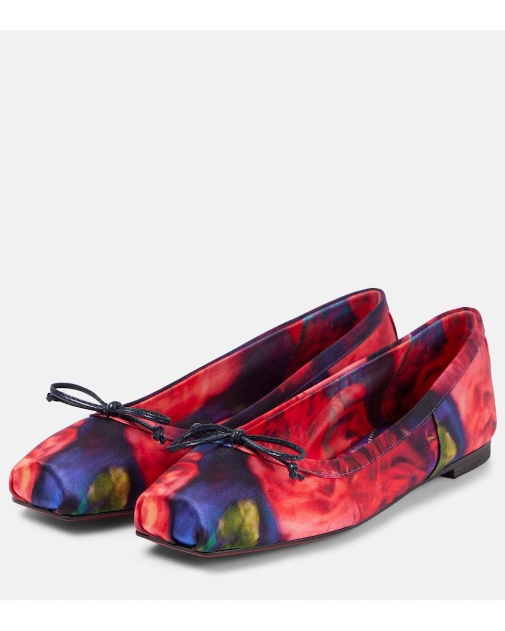 Christian Louboutin Red Mamadrague Satin Flat