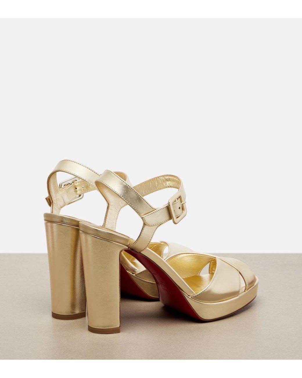 Christian Louboutin Natural Cora Leather Sandals
