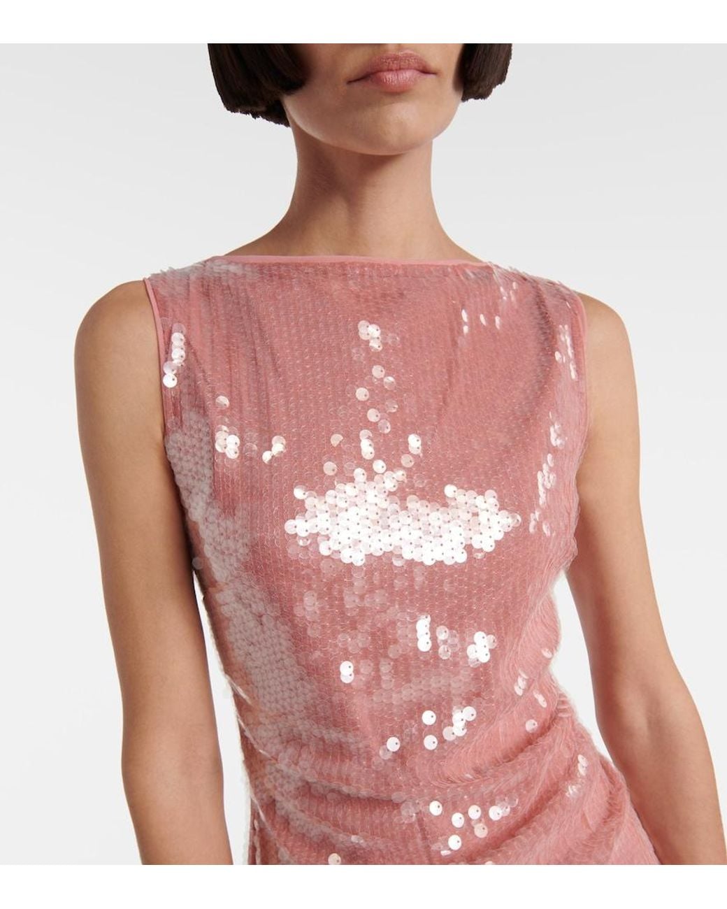 Staud Pink Eton Sequined Minidress