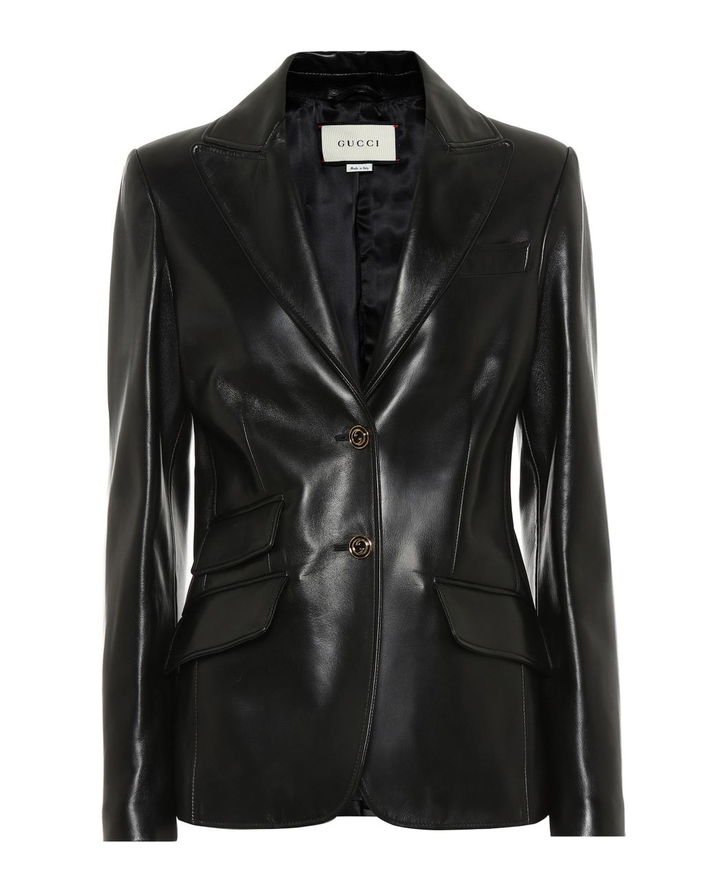 Gucci Leather Blazer in Black | Lyst