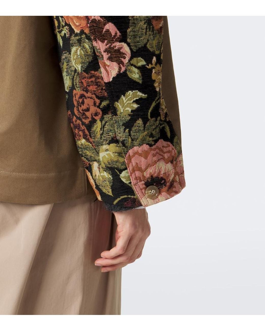 Simone Rocha Green Floral Patchwork Cotton Jacket for men