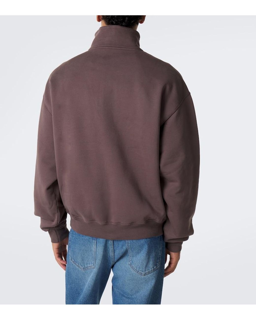 Jacquemus Brown Camionneur Half-Zip Cotton Jersey Sweatshirt for men