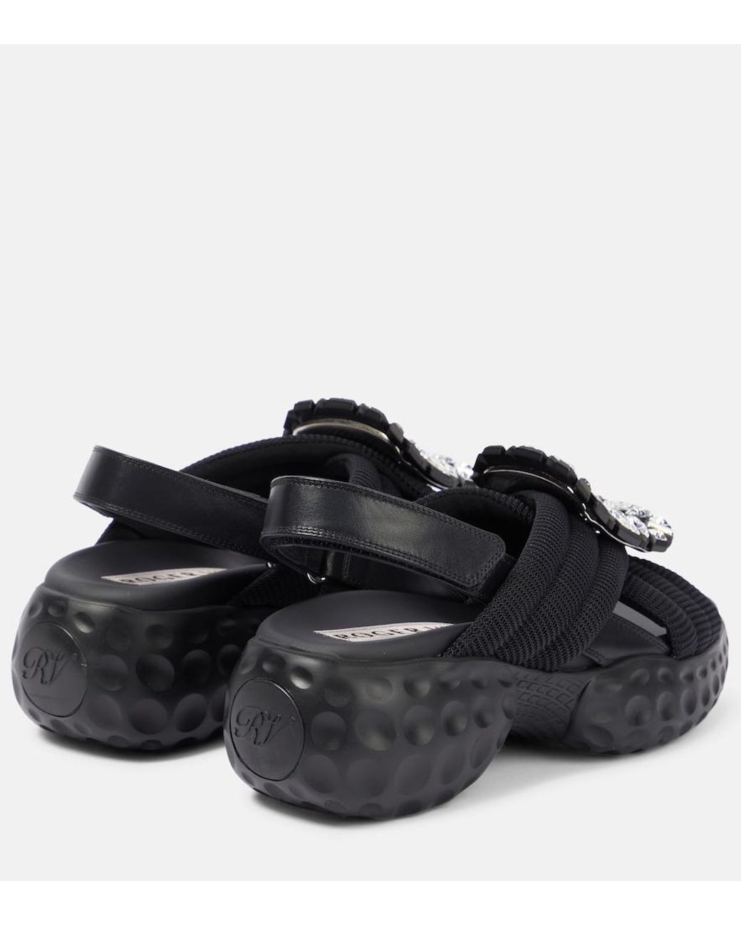 Roger Vivier Black Viv' Run Light Sandals