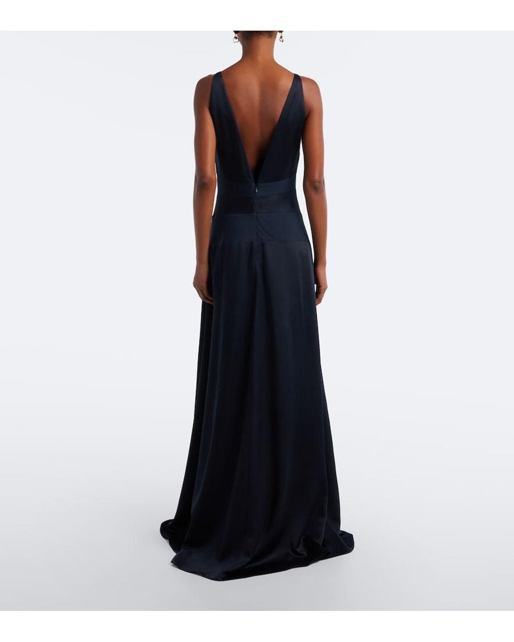 Versace Blue Medusa Satin Gown