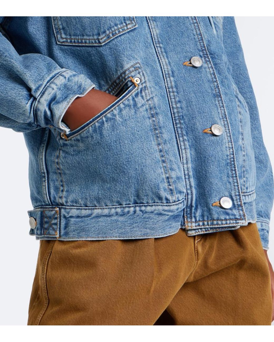 Isabel Marant Blue Pimia Fleece-Trimmed Denim Jacket