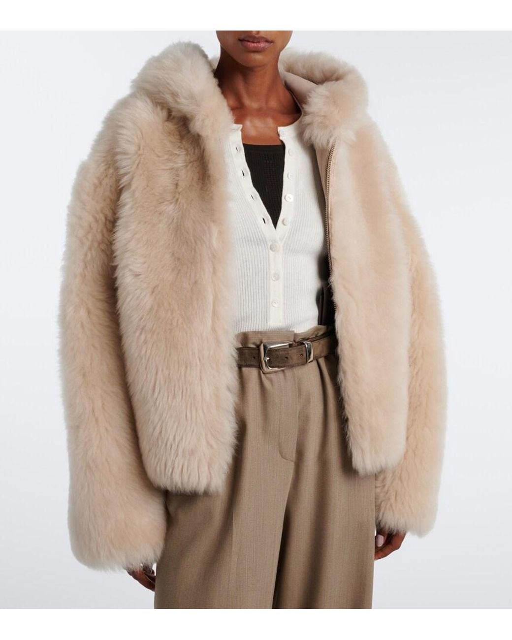 Arma Natural Bianca Reversible Shearling Jacket