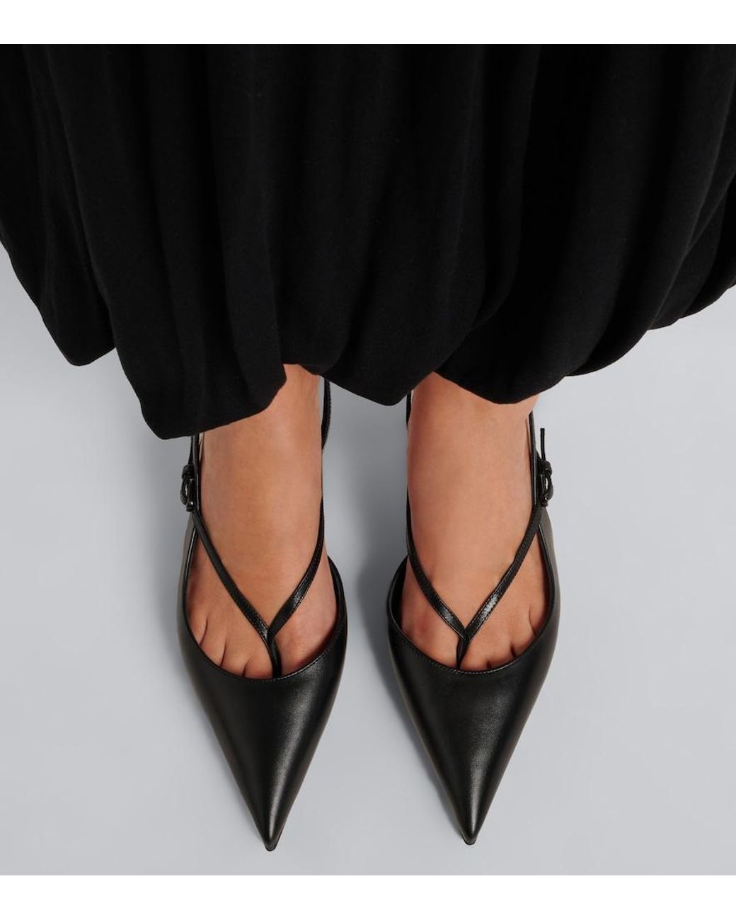 Christian Louboutin Black Miss Z Leather Slingback Pumps