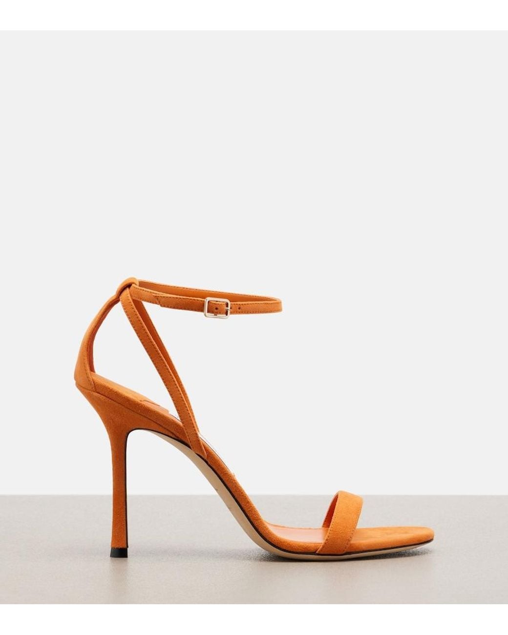 Jimmy Choo Orange Moza Suede Sandals
