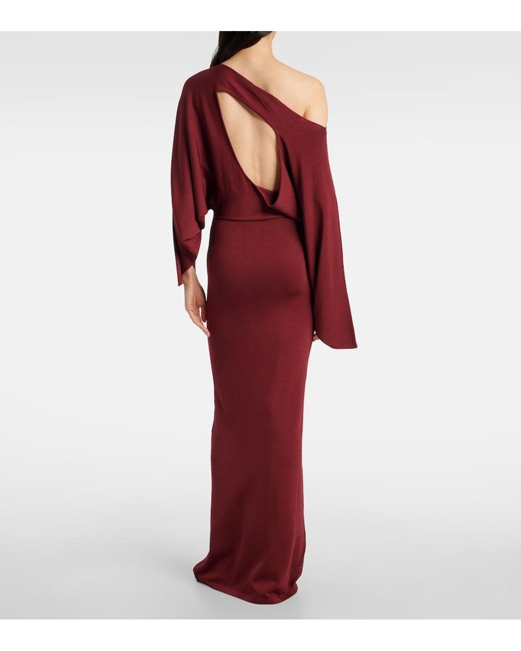 AYA MUSE Red One-Shoulder Maxi Dress