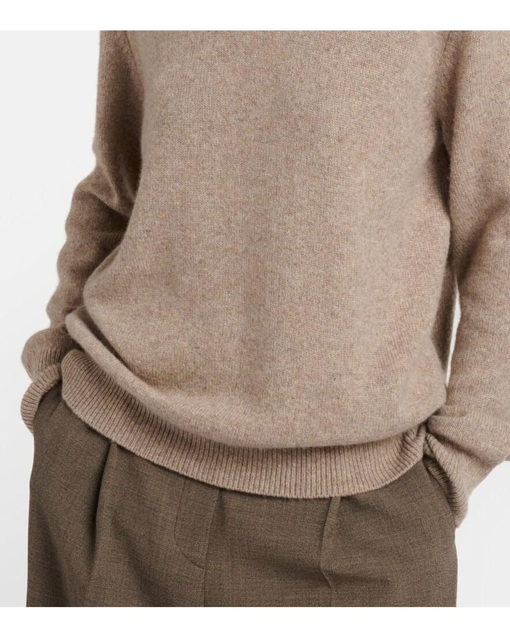 The Row Brown Noval Knitted Cashmere Sweater