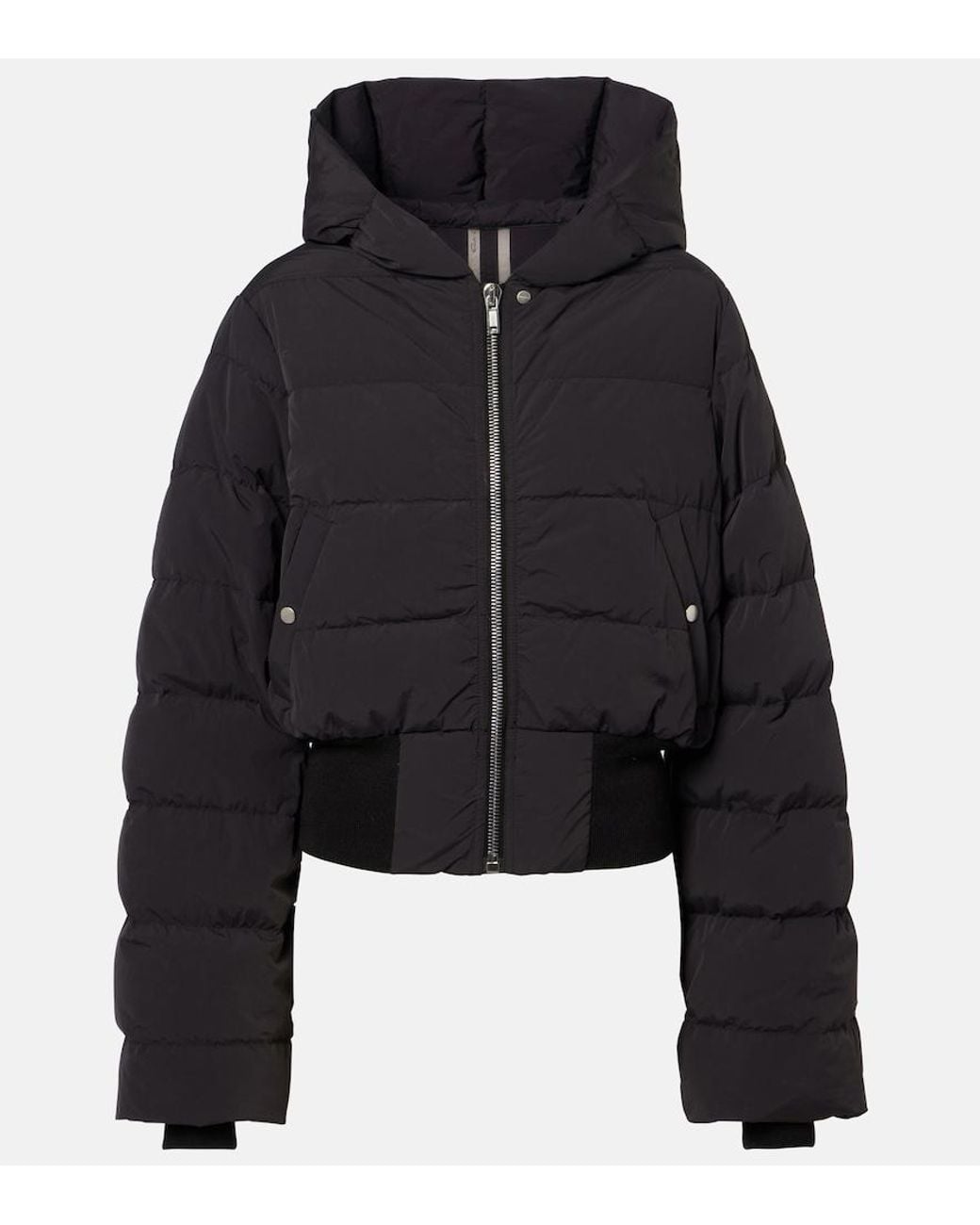 Rick Owens Black Hooded Down Jacket