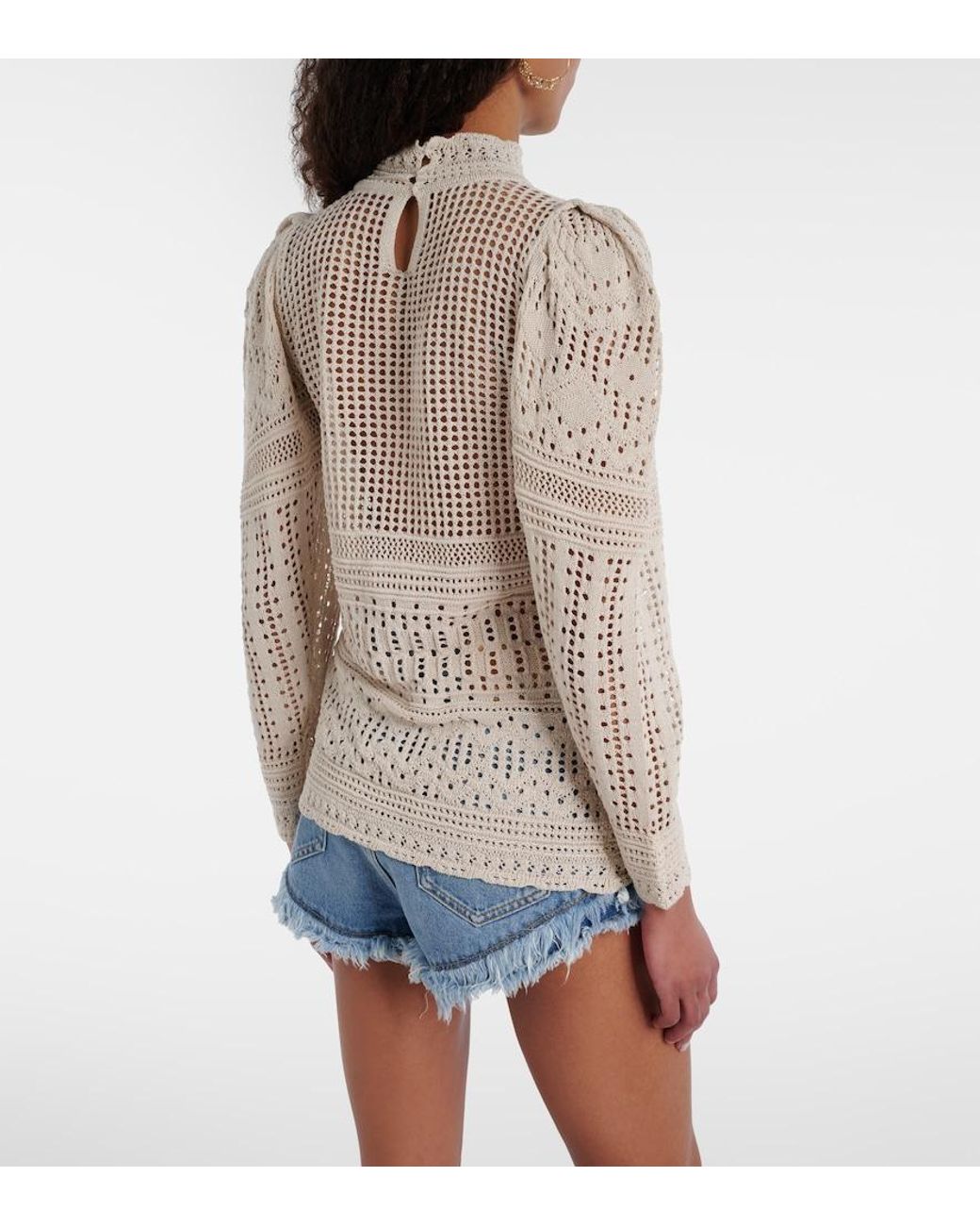 Isabel Marant Natural Dahara Open-Knit Sweater