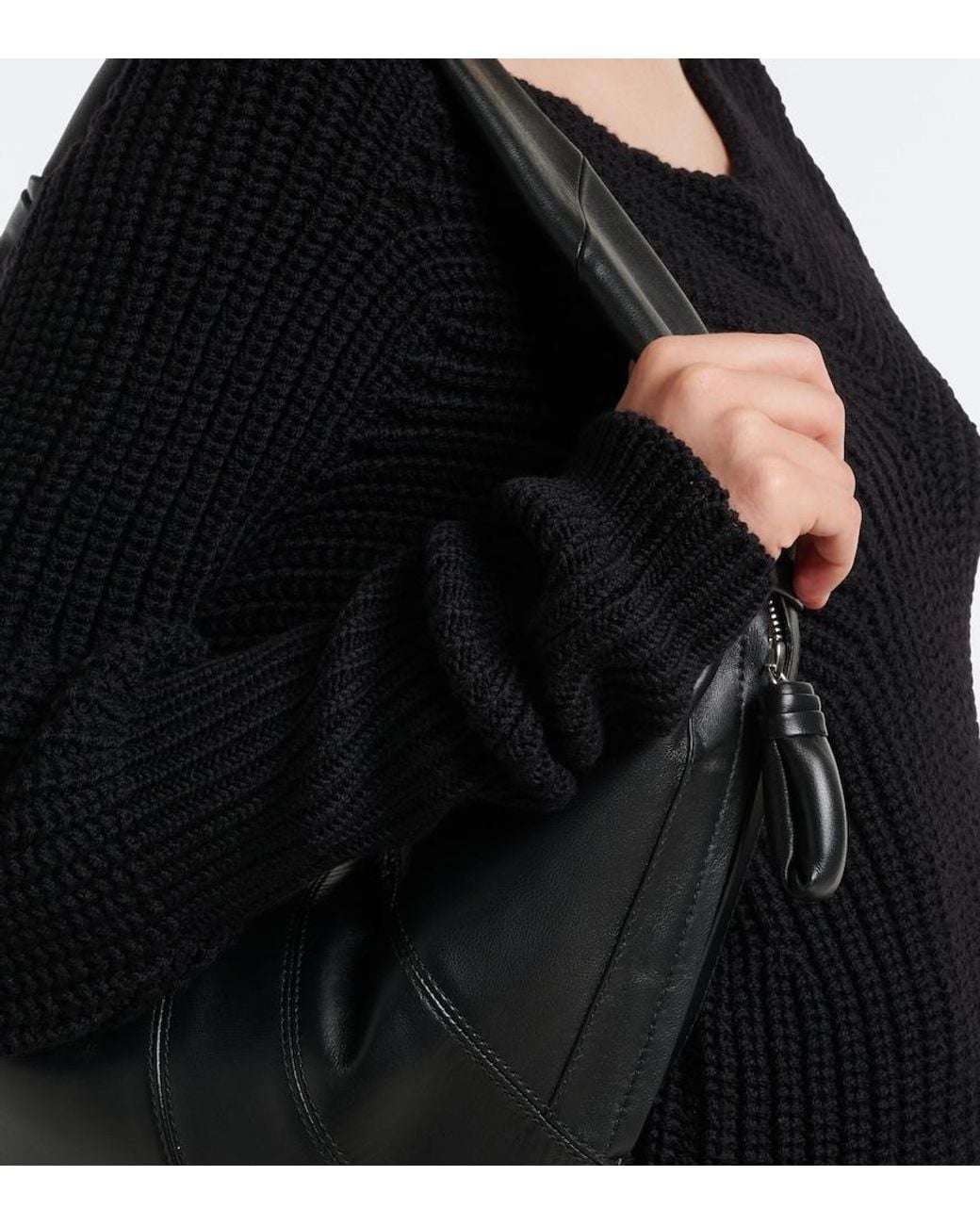 Lemaire Black Ribbed-Knit Wool Sweater
