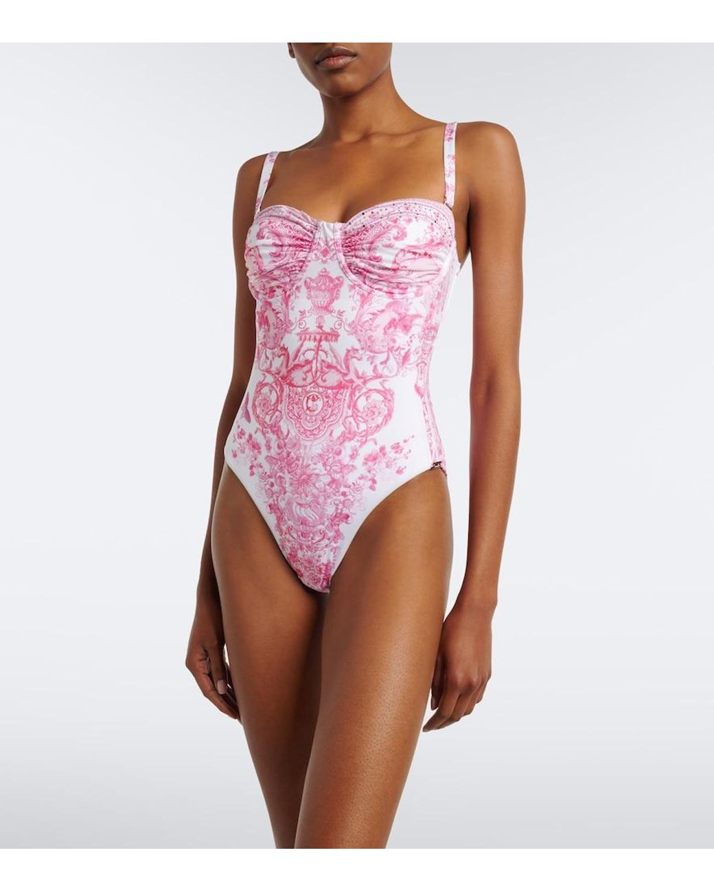 Camilla Pink Embellished Printed Swimsuit