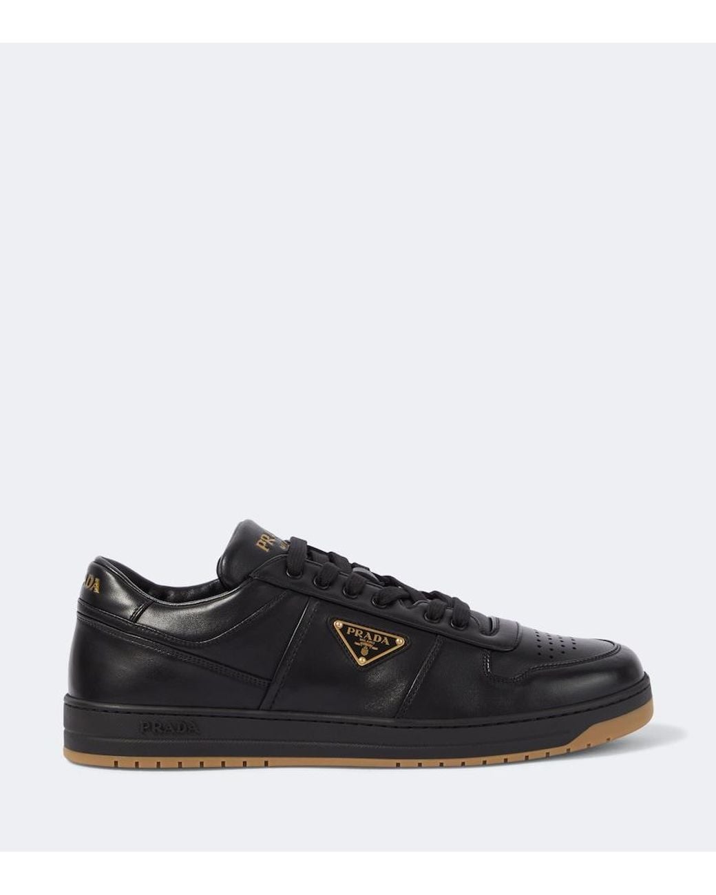 Prada Black Downtown Leather Sneakers for men