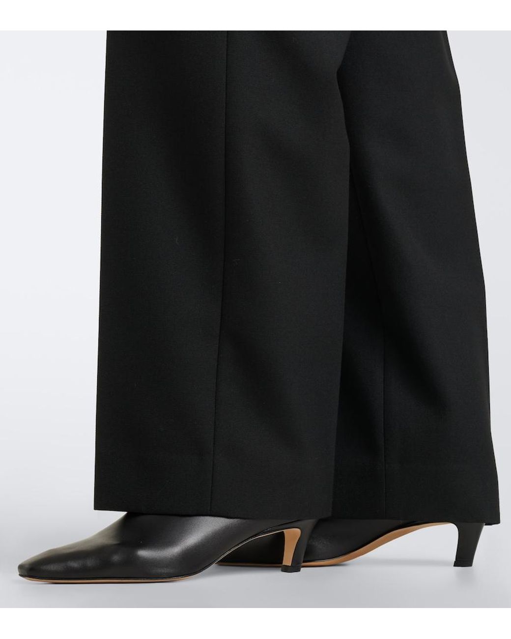 Totême Black Leather Ankle Boots