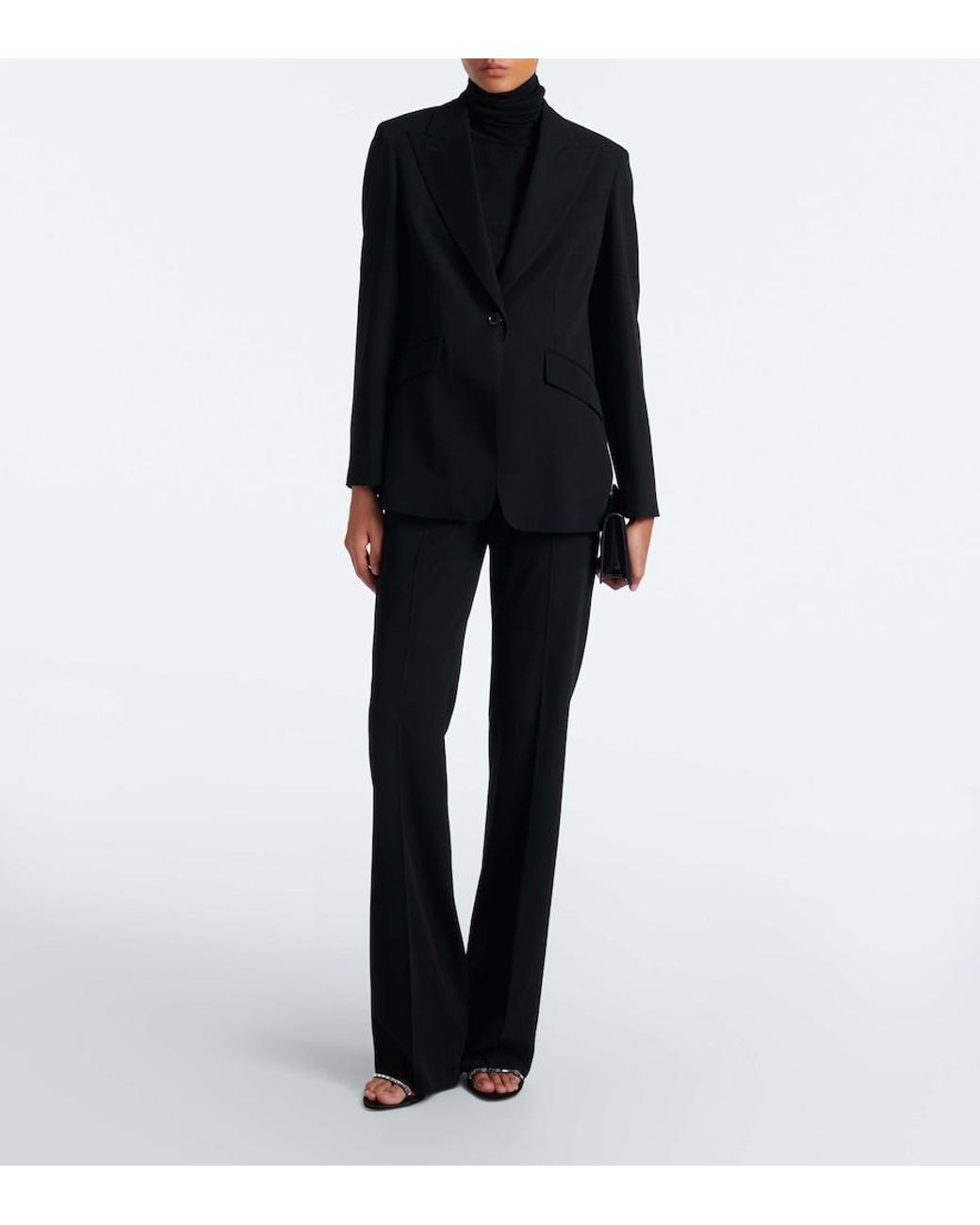 Max Mara Black Virgin Wool Blazer
