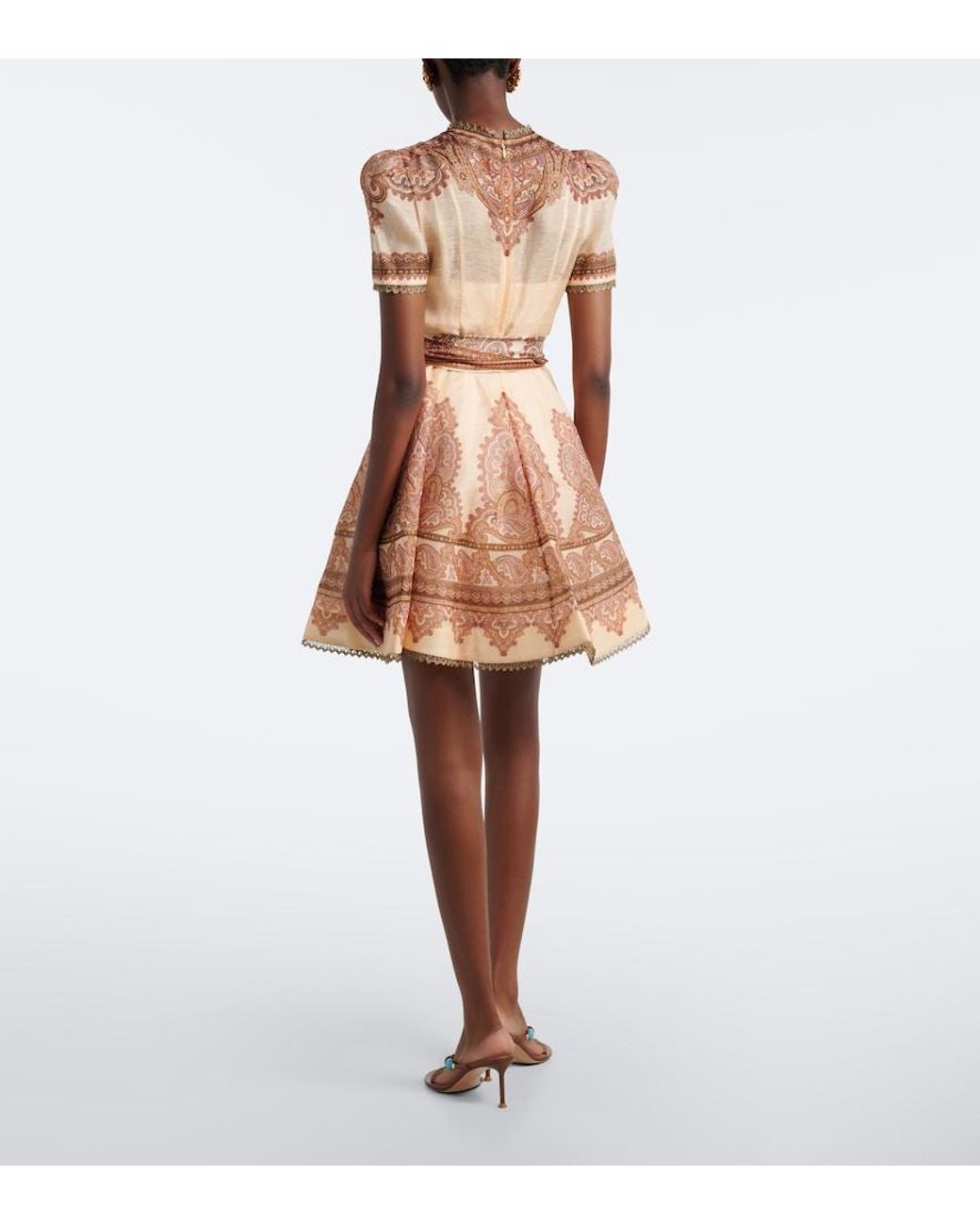 Zimmermann Multicolor Ascent Paisley Linen And Silk Minidress