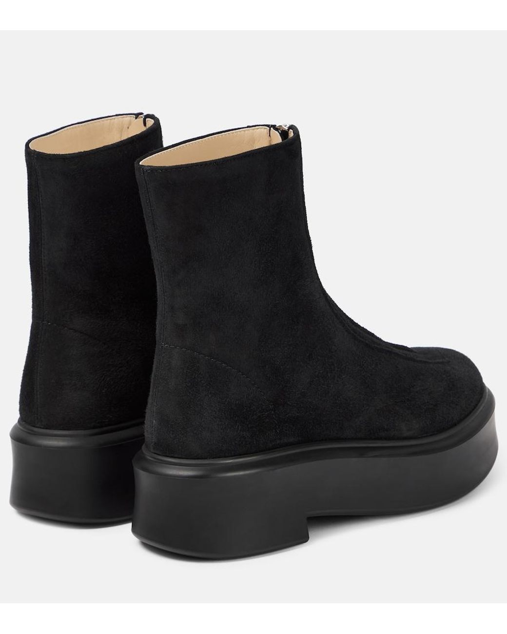 Bottines Zipped En Daim The Row en coloris Black