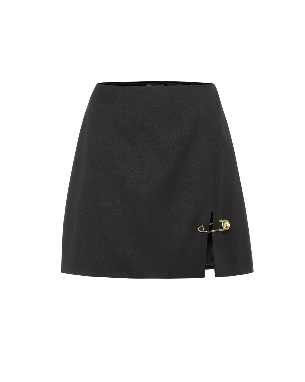 スカート VERSACE 'Safety Pin' skirt Black  10188161A12258 Safety Pin A-Line Wool Mini Skirt | VERSACE US