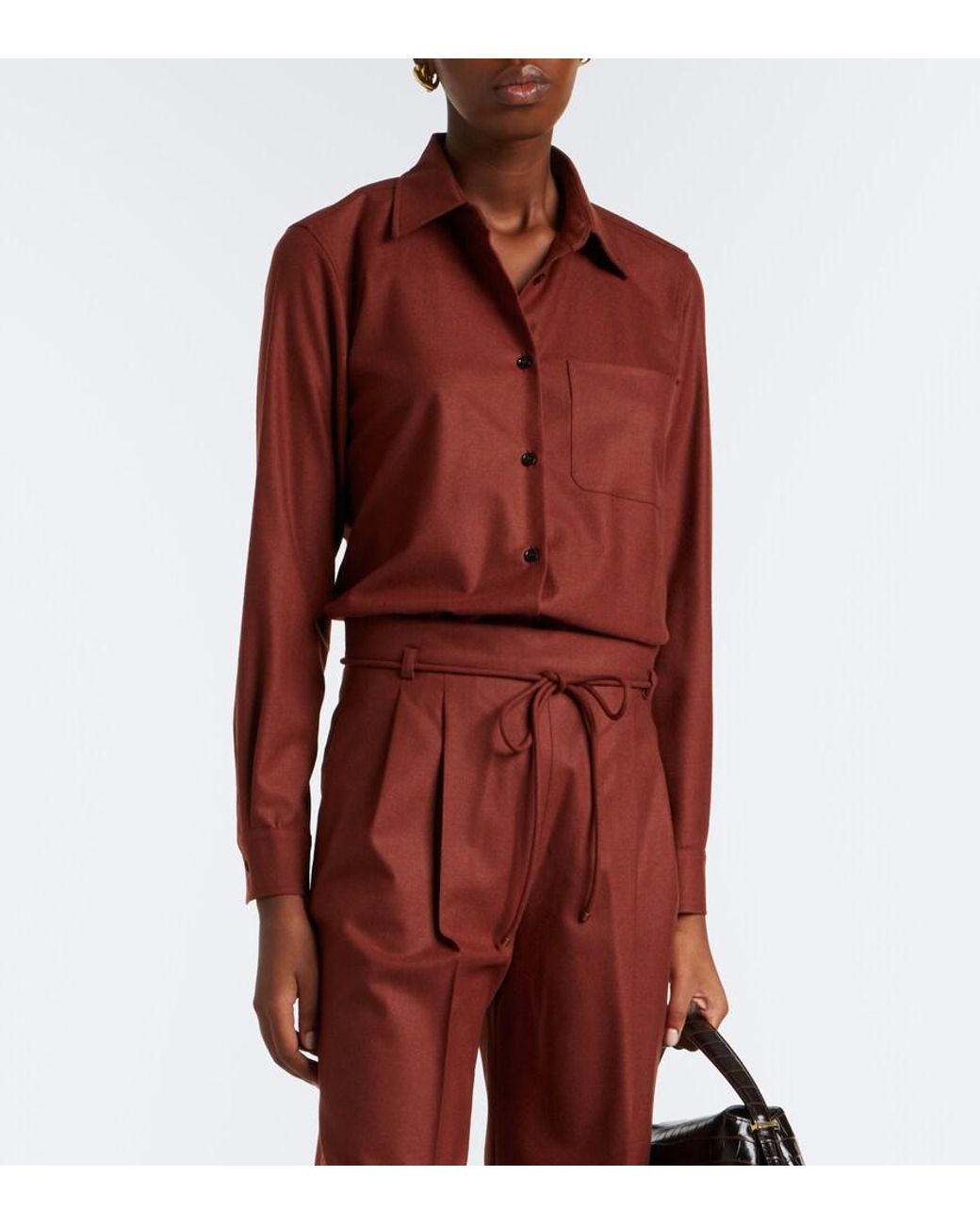 Max Mara Red Cashmere-Blend Shirt