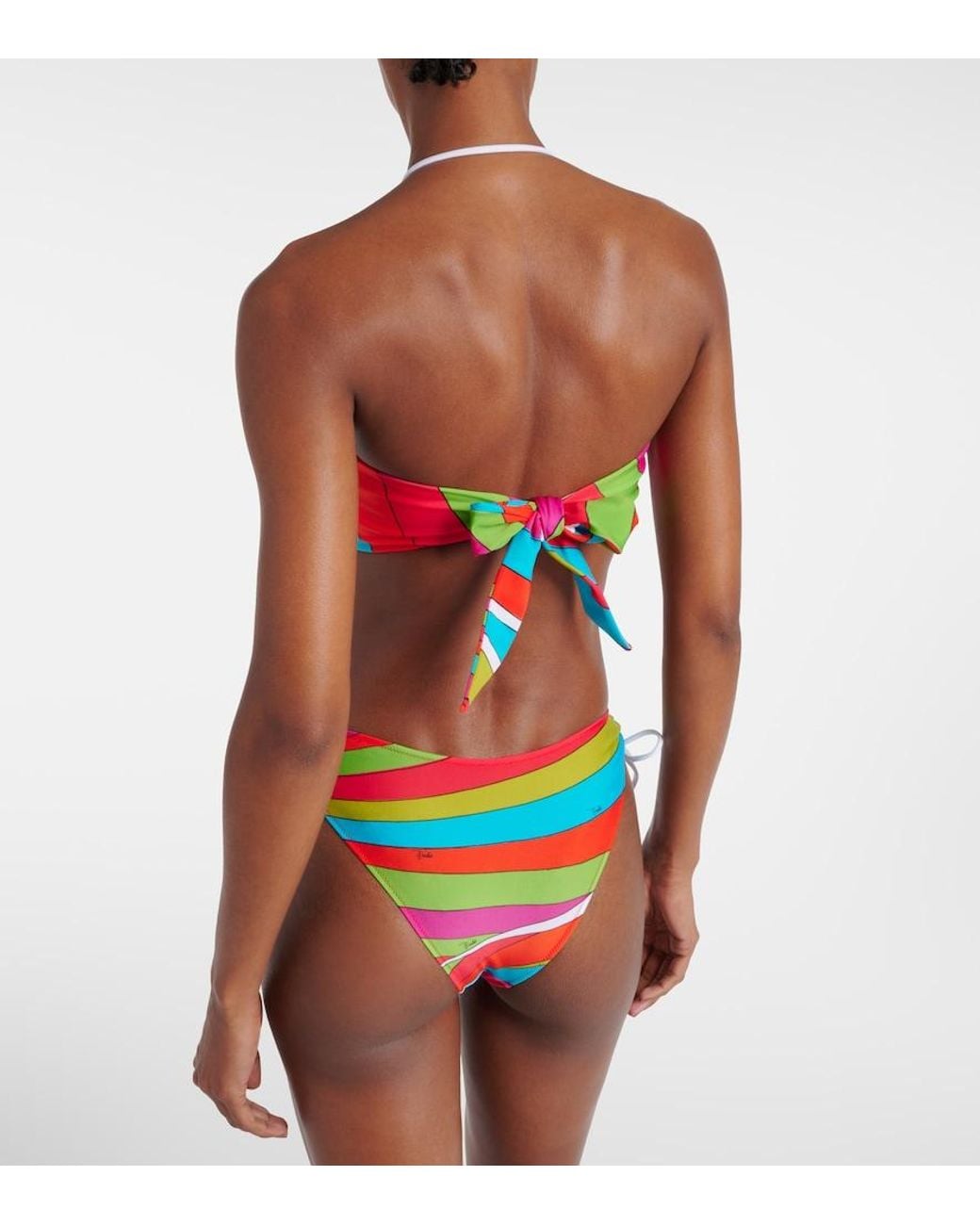 Emilio Pucci Blue Iride Printed Bandeau Bikini Top