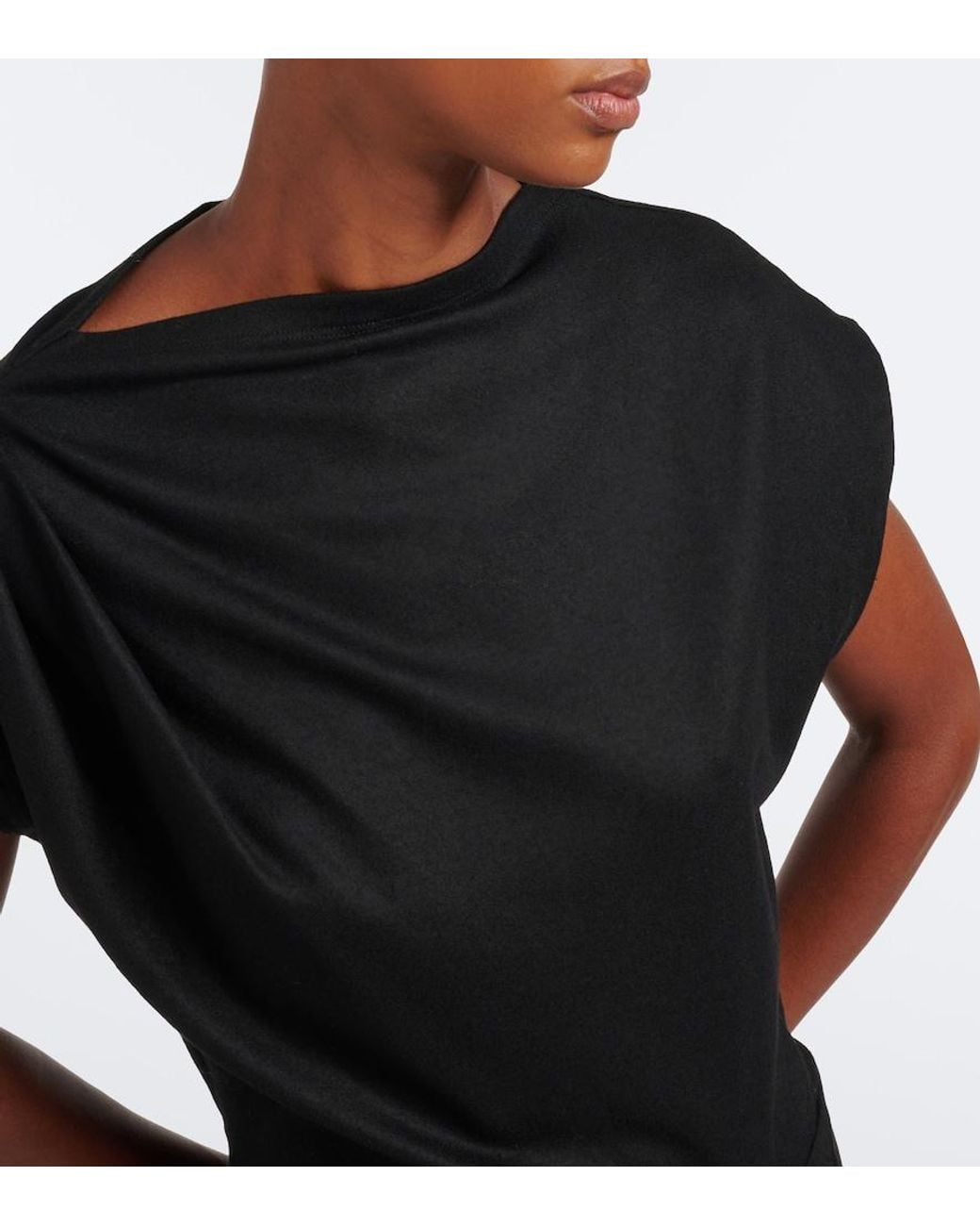 Isabel Marant Black Naery Draped Jersey Midi Dress
