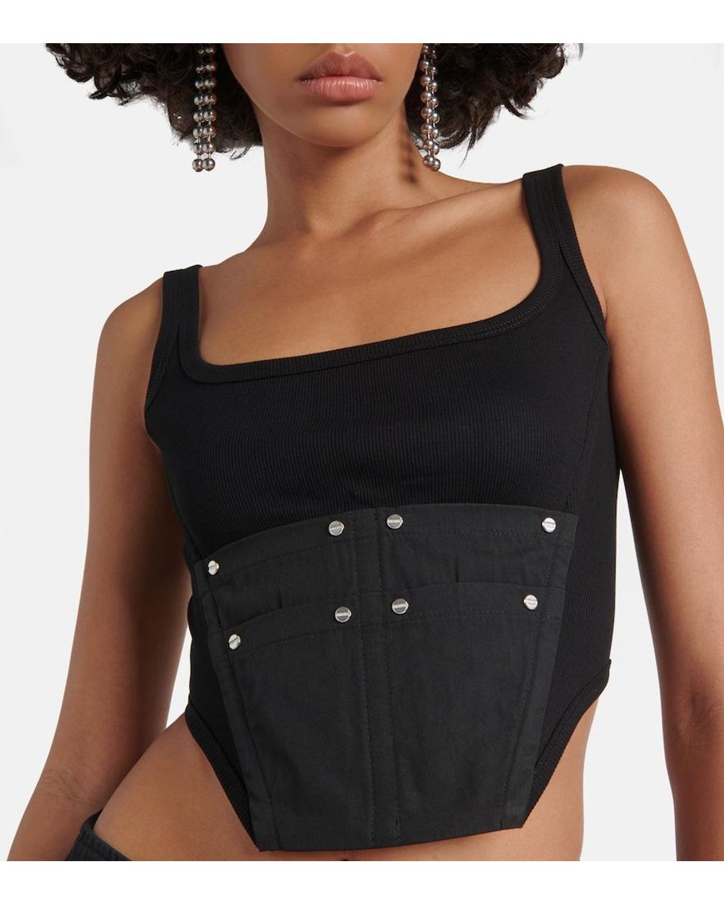 Dion Lee Black Workwear Cotton Corset Top