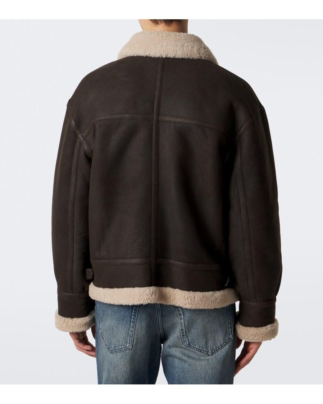 Arma Black Sano Shearling-Lined Leather Jacket for men