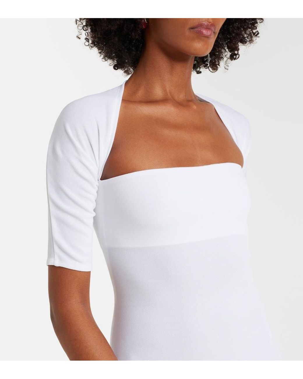 Jacquemus White Bolero Jersey Gown
