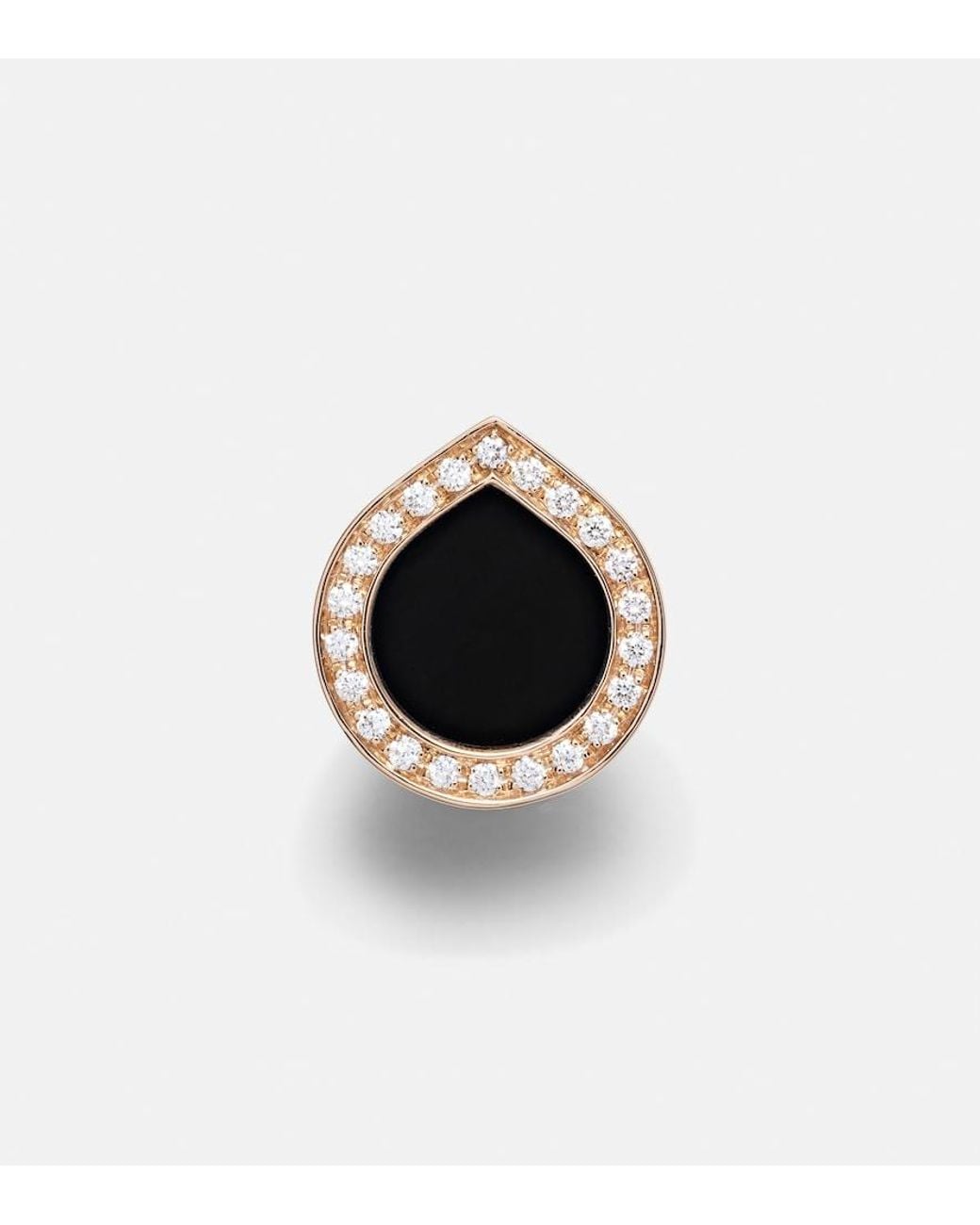 Repossi Multicolor Antifer 18Kt Rose Single Earring With Onyx And Diamonds